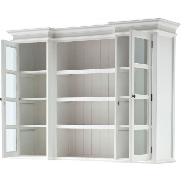 NovaSolo Halifax Library Hutch with Basket Set White BCA600