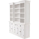 NovaSolo Halifax Kitchen Cabinet with Hutch 5 Doors 3 Drawers White BCA605