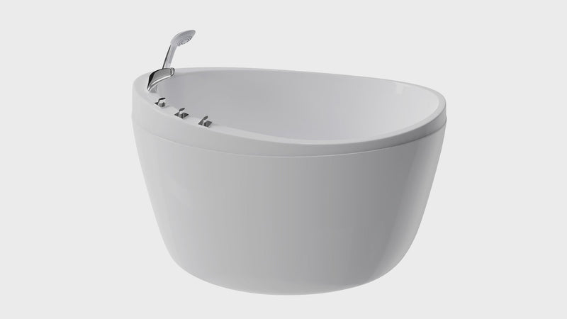 Empava 59" Freestanding Japanese-Style Soaking Tub with Reversible Drain EMPV-59FT002 59