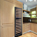 KingsBottle Tall Large Wine Refrigerator With Glass Door With Stainless Steel Trim ﻿ KBU170DX-SS LHH