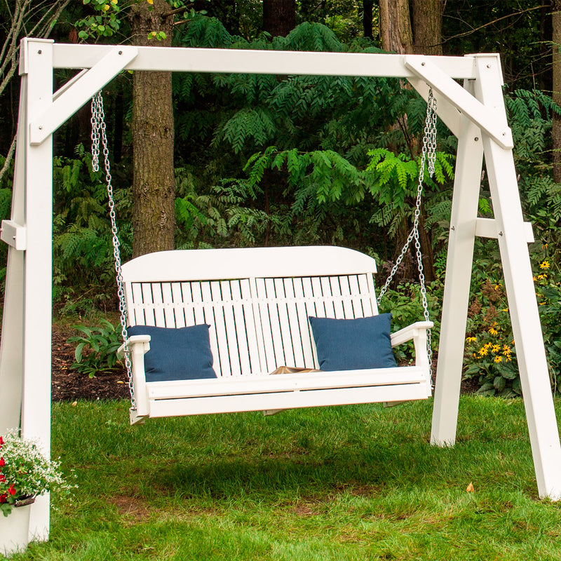 LuxCraft A-Frame Vinyl Swing Stand - White VAFW