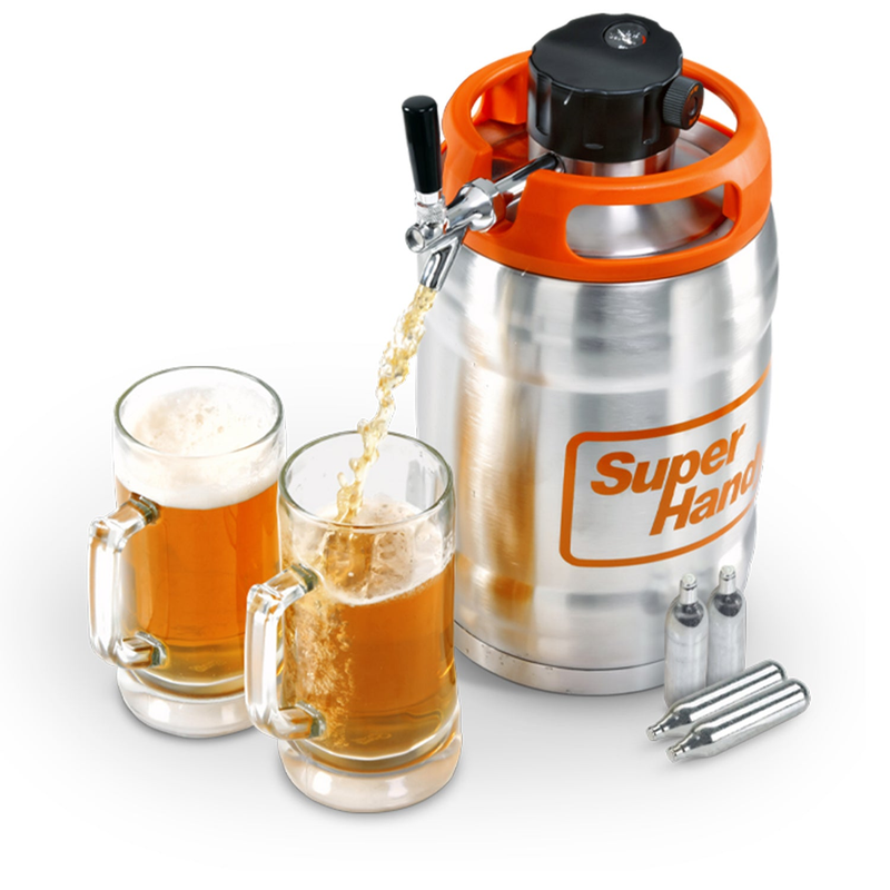 SuperHandy Pressurized Beer Keg - 170oz, 16g C02 Cartridge GUT115