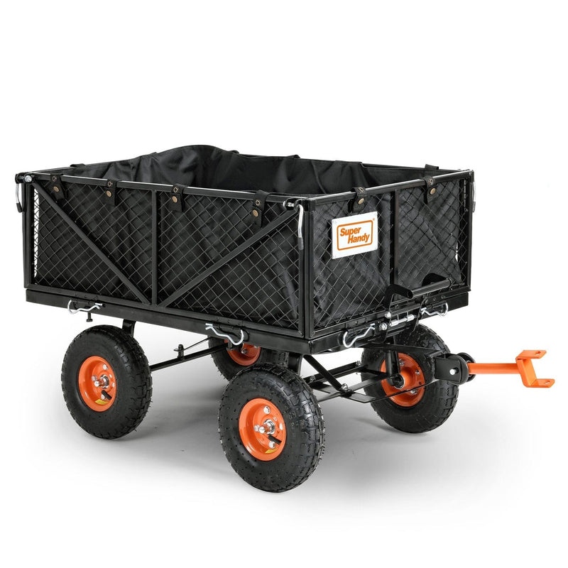 SuperHandy Towable Garden Cart - Quick Dump System, 10" Tires, Connects with Tugger Scooter GUO109