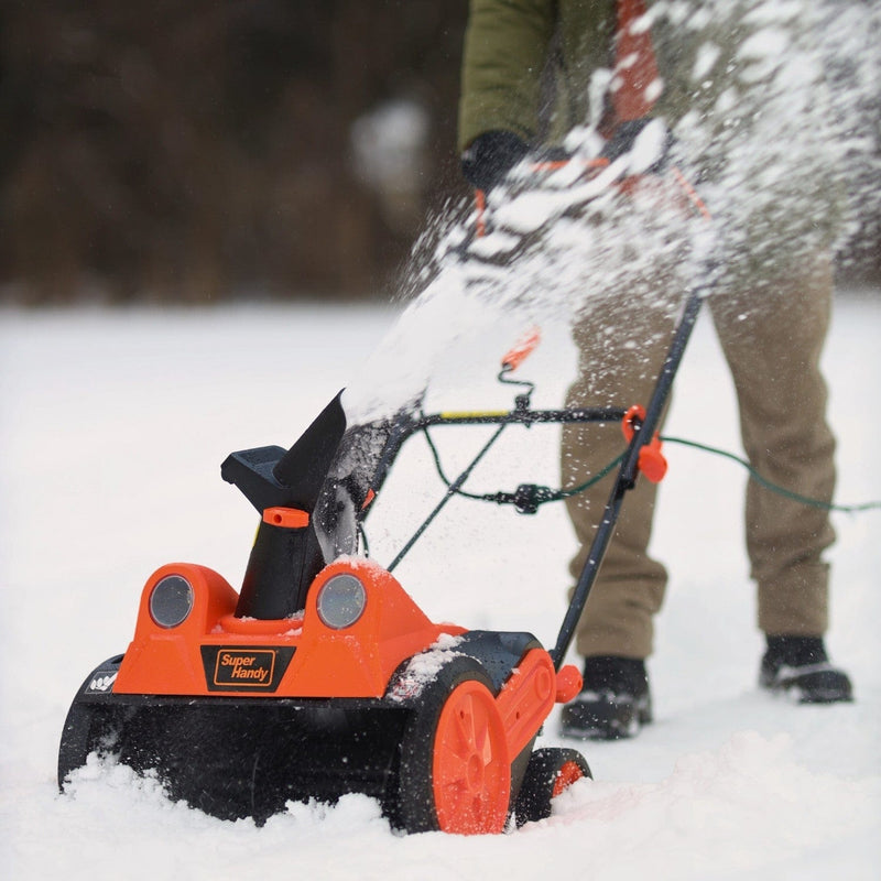 SuperHandy Walk-Behind Electric Snow Thrower - 120V Corded, 10" Clearing Depth GUT110